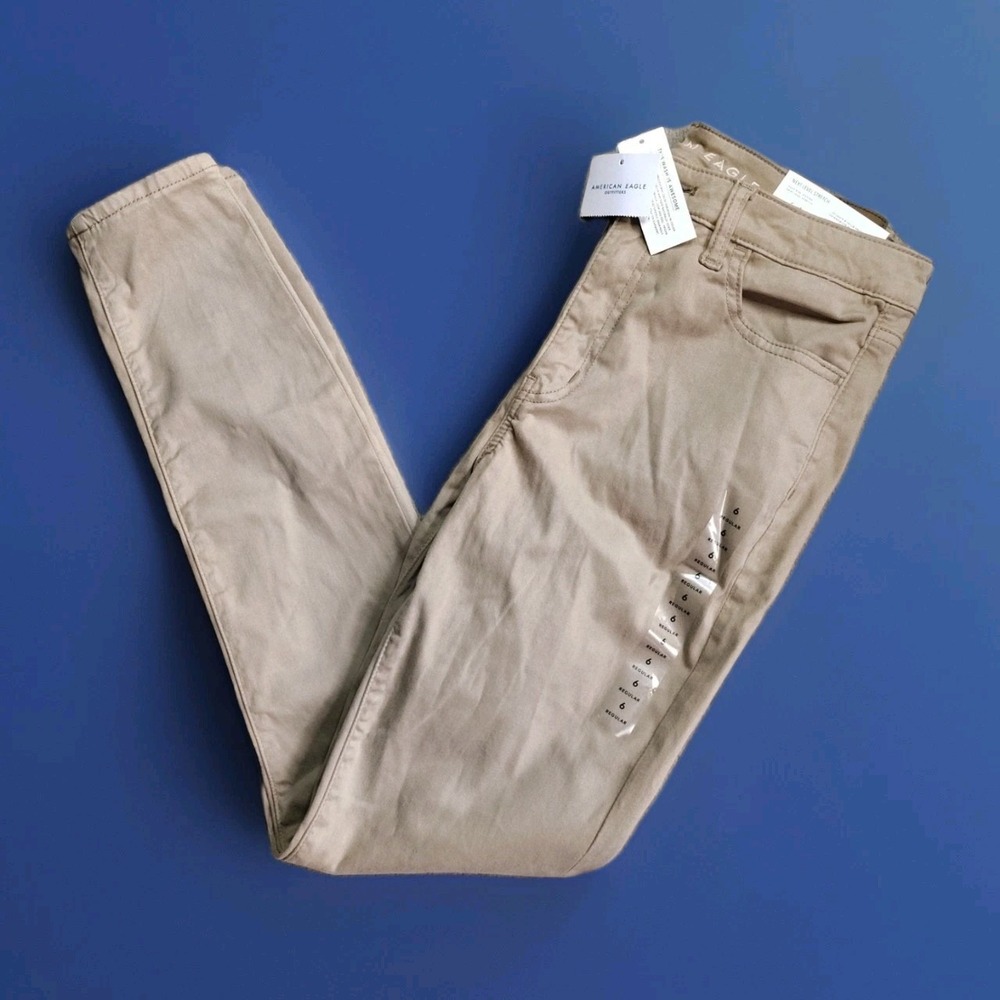 American Eagle NWT Next Level Stretch High Rise Jegging Khaki Womens Size 6 Pant